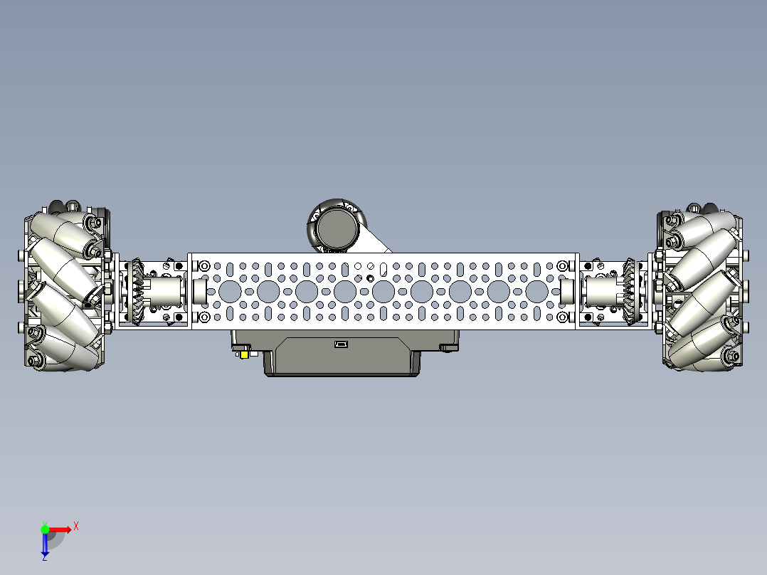 goBILDA Strafer麦克纳姆轮小车底盘模型俯视图