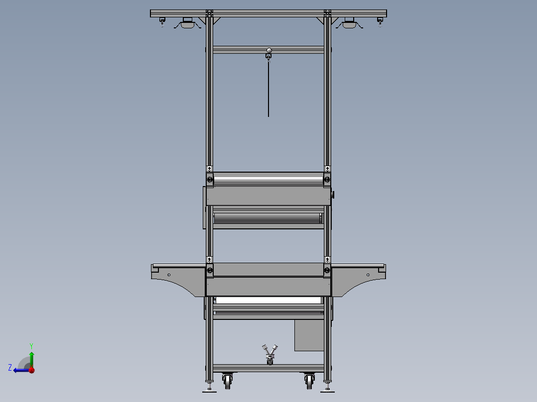 3M双层皮带线 3D图纸非标自动化机械三维右视图