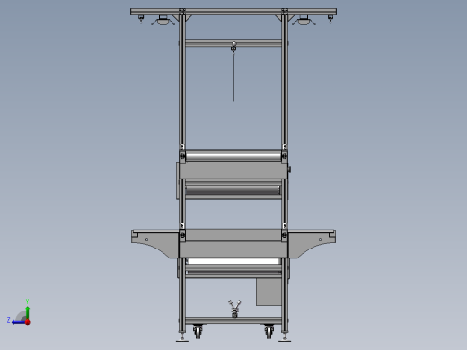 3M双层皮带线 3D图纸非标自动化机械三维右视缩略图