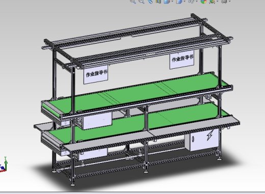 3M双层皮带线 3D图纸非标自动化机械三维缩略图