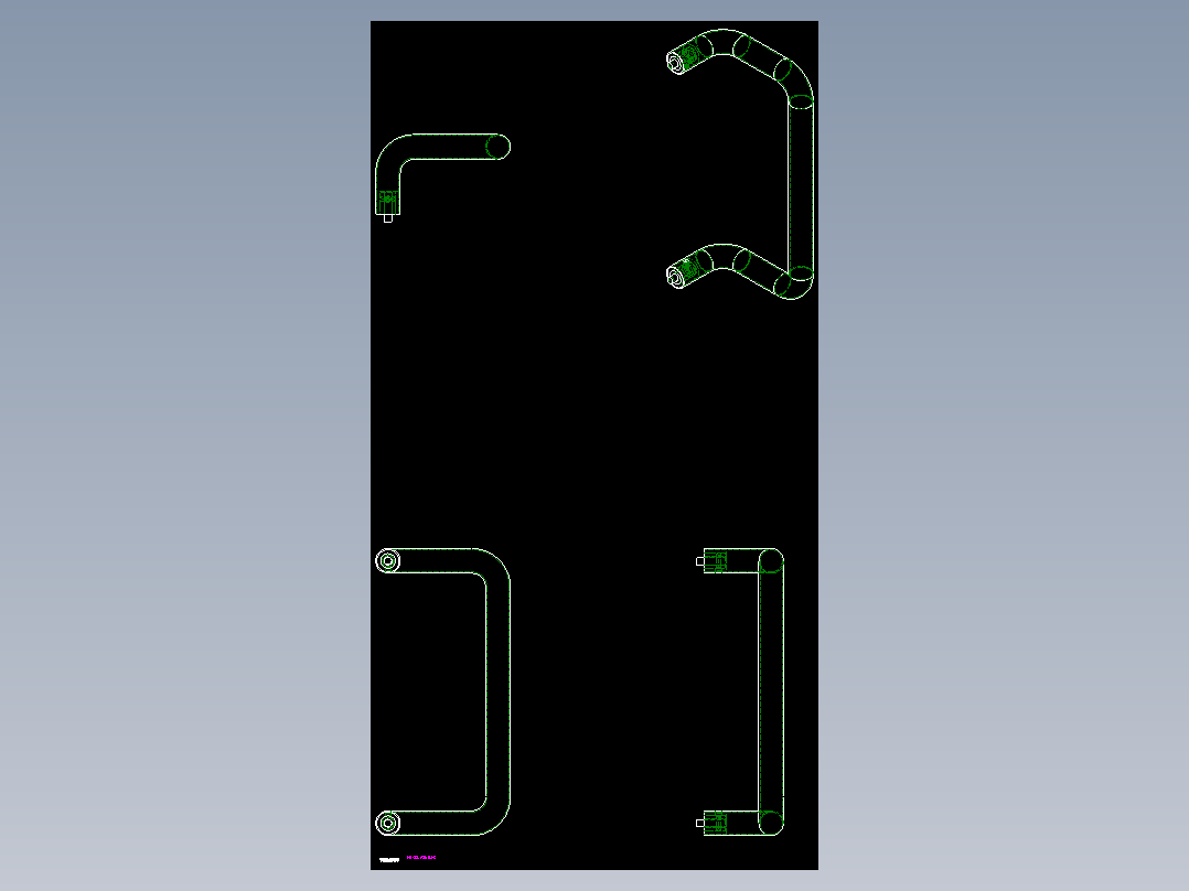 取手(不銹鋼)ER(E)-2D多系列多零件图纸模型
