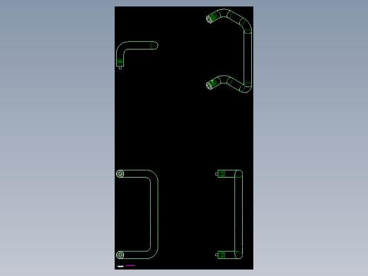 取手(不銹鋼)ER(E)-2D多系列多零件图纸模型
