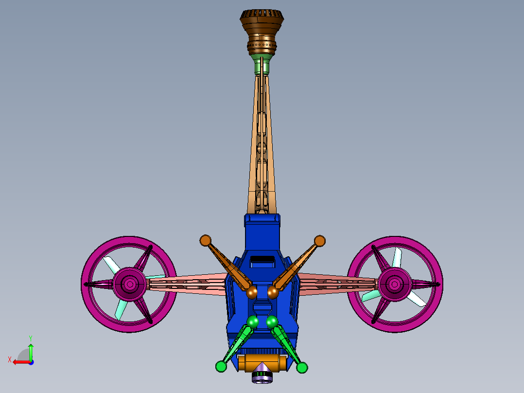 未来纯电动有人驾驶飞行器后视图