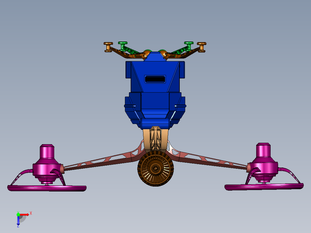 未来纯电动有人驾驶飞行器俯视图