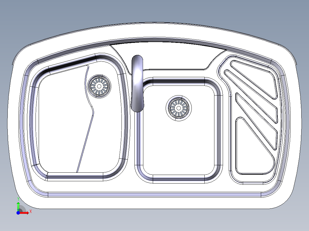 水槽、不锈钢水槽(25)前视图