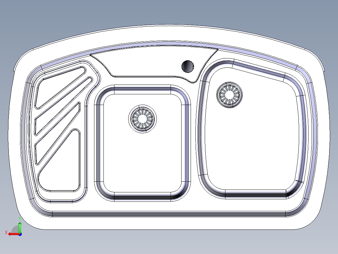 水槽、不锈钢水槽(25)后视图
