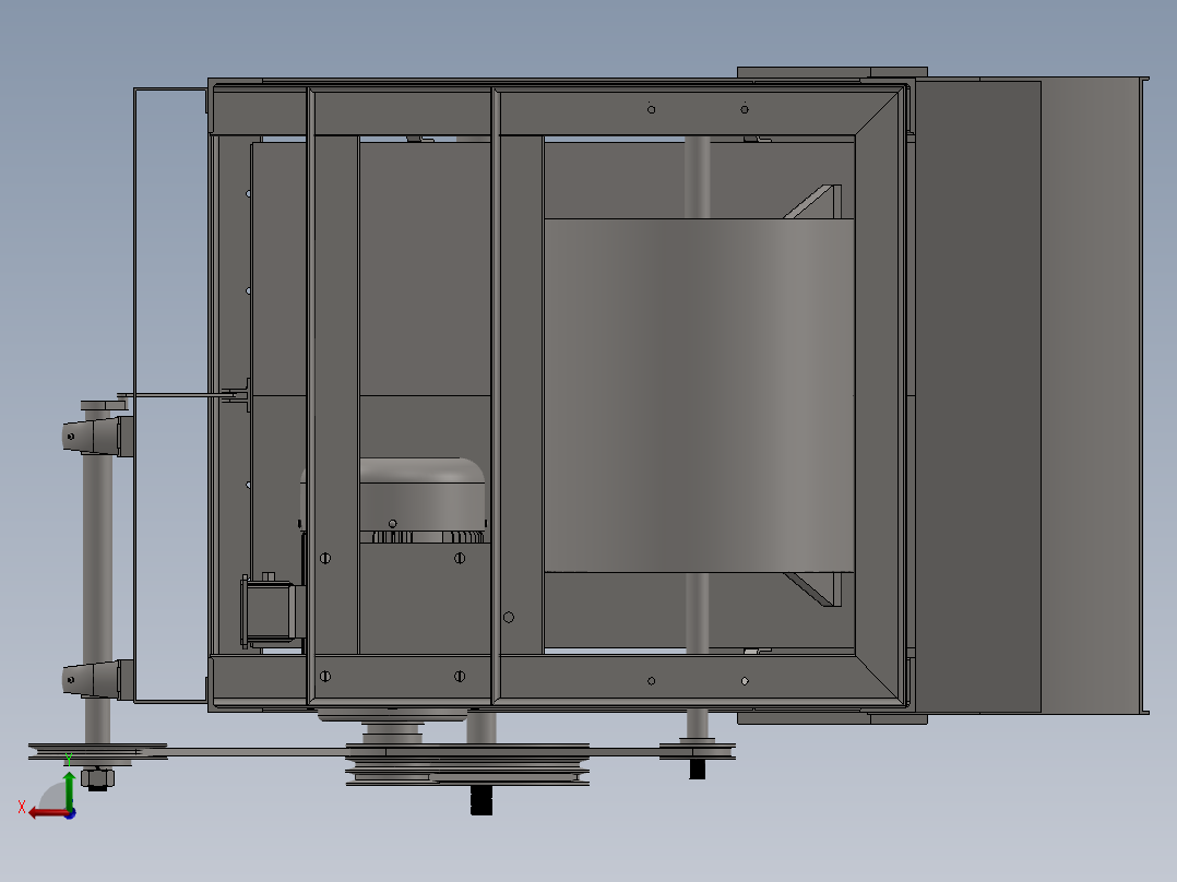 板栗脱蓬脱壳机后视图