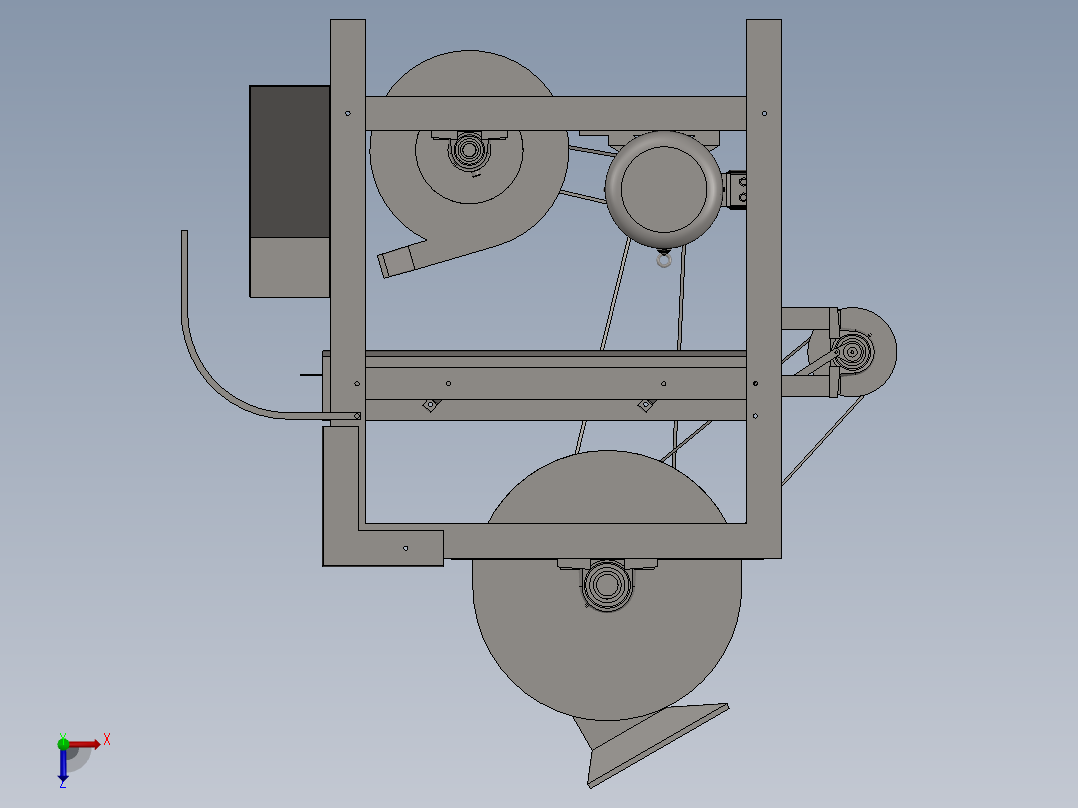 板栗脱蓬脱壳机俯视图