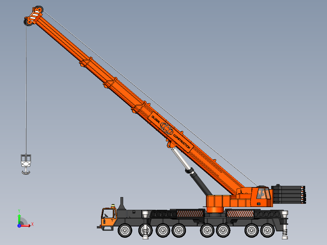 蜘蛛起重机大型工程吊机前视图