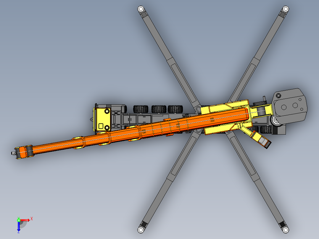蜘蛛起重机大型工程吊机俯视图