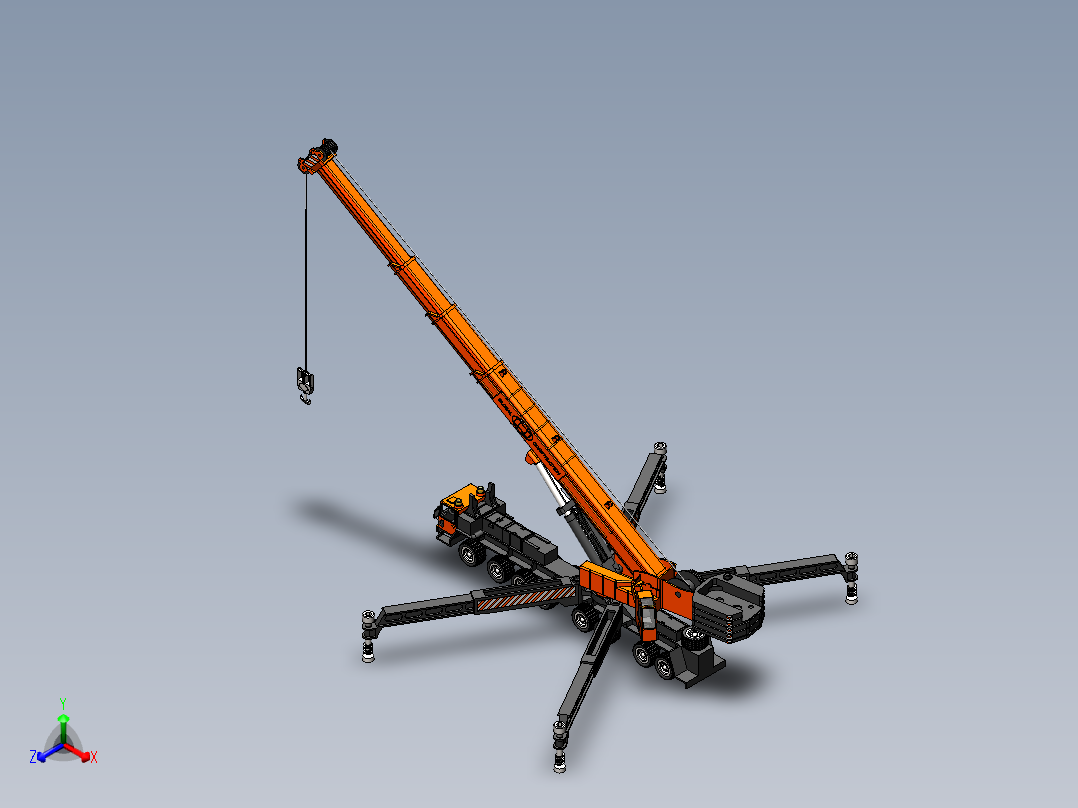 蜘蛛起重机大型工程吊机正等轴测图