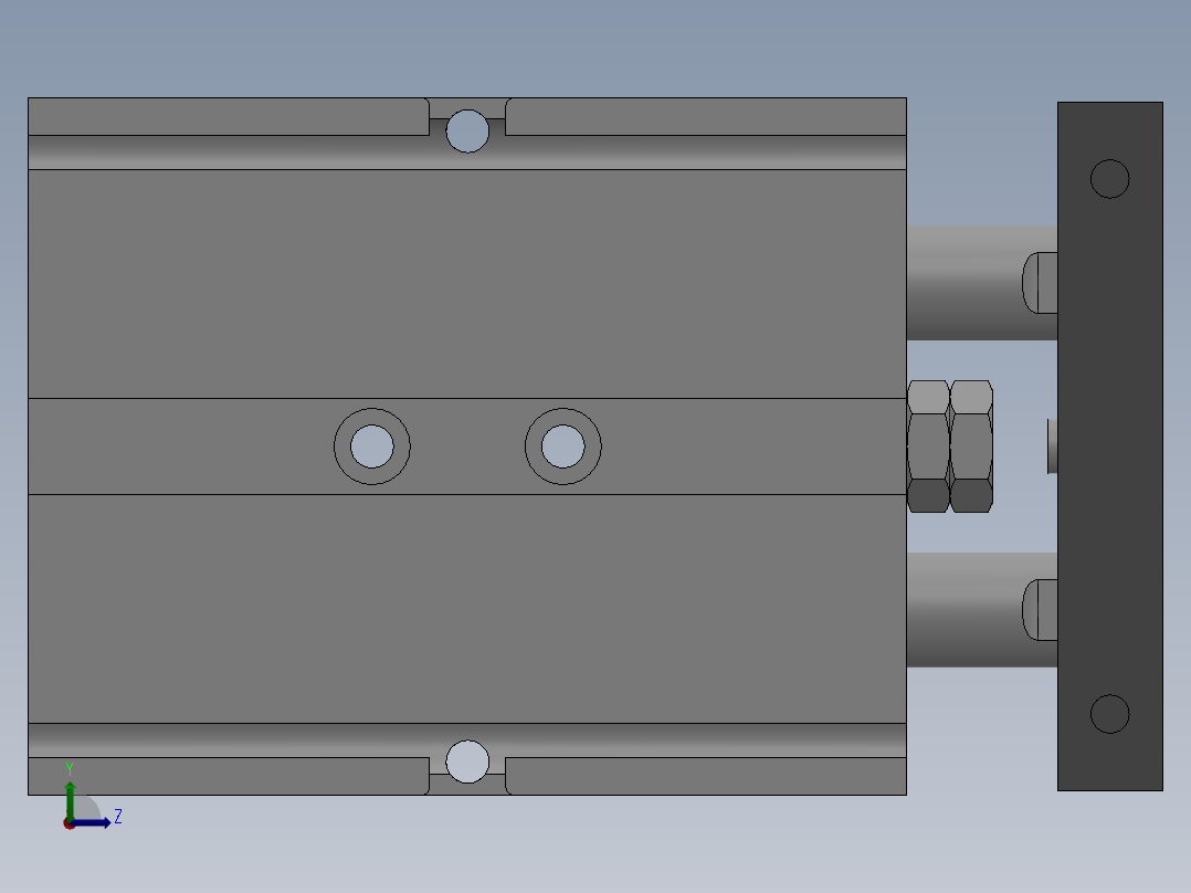 双轴气缸 TD25系列 13款左视图