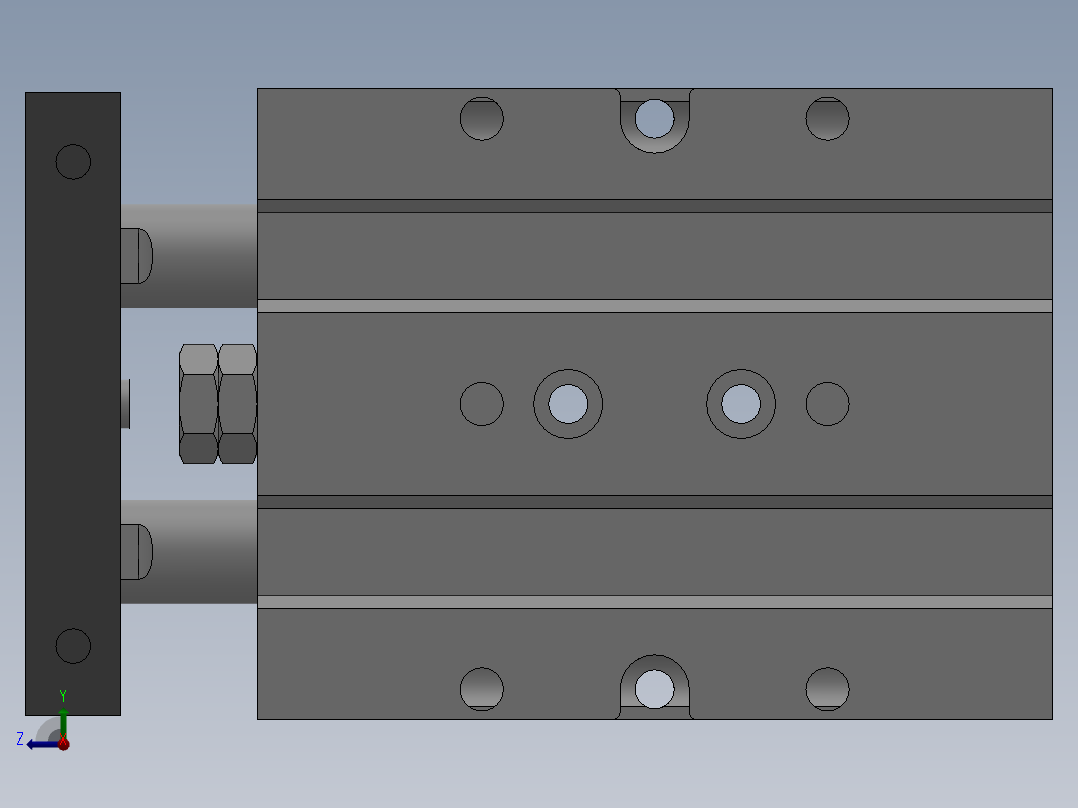 双轴气缸 TD25系列 13款右视图