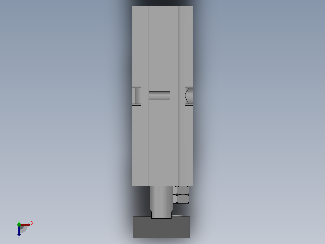 双轴气缸 TD25系列 13款俯视图
