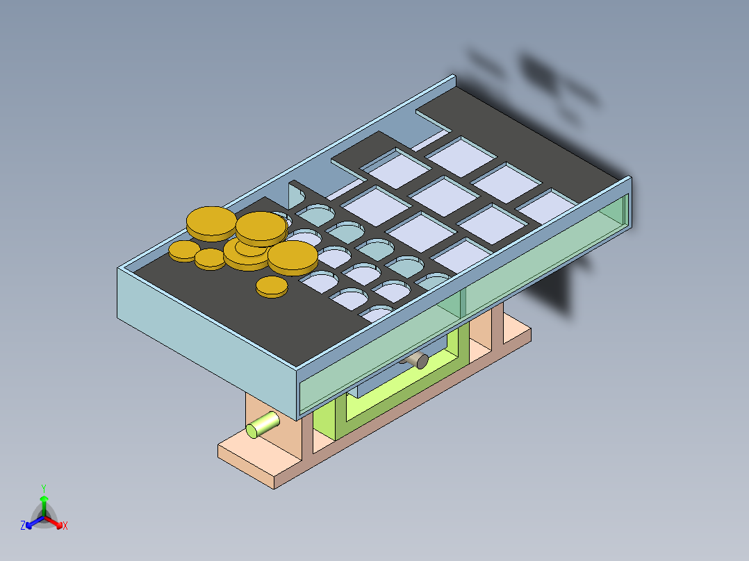 B3003861-硬币分拣机正等轴测图