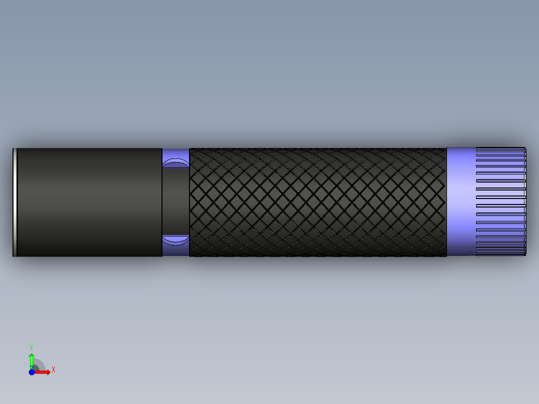 手持小直手电筒设计前视图