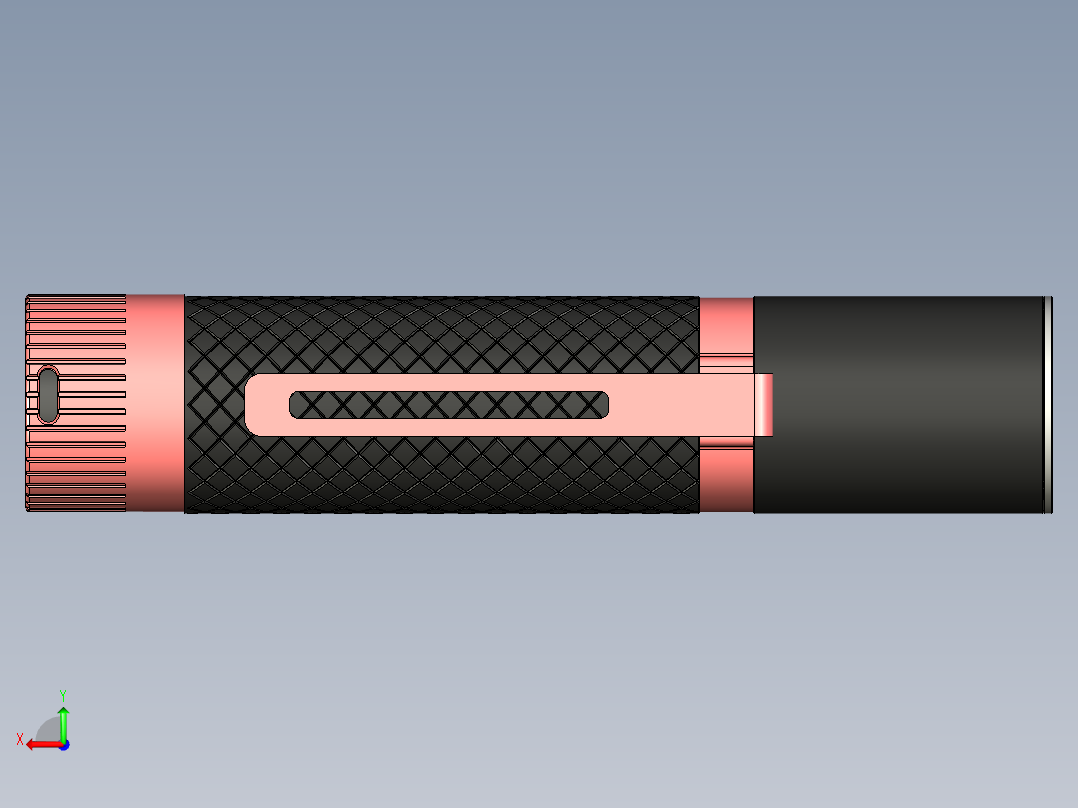 手持小直手电筒设计后视图