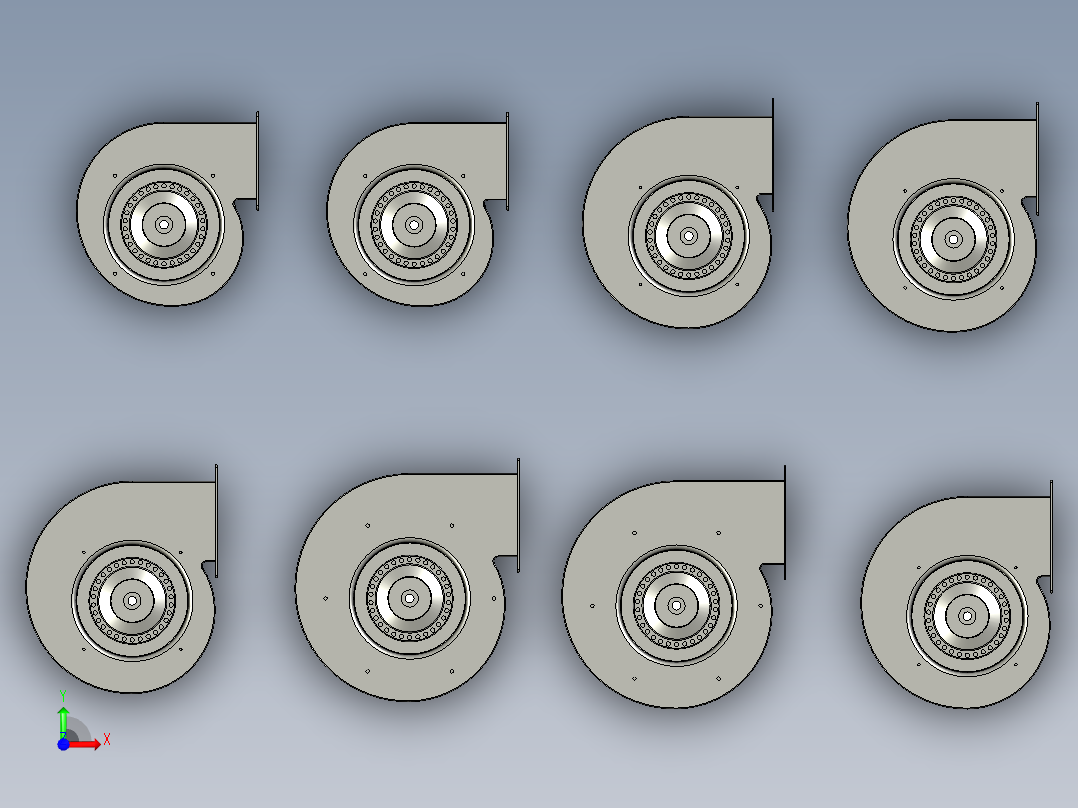 8种前倾式离心风机前视图