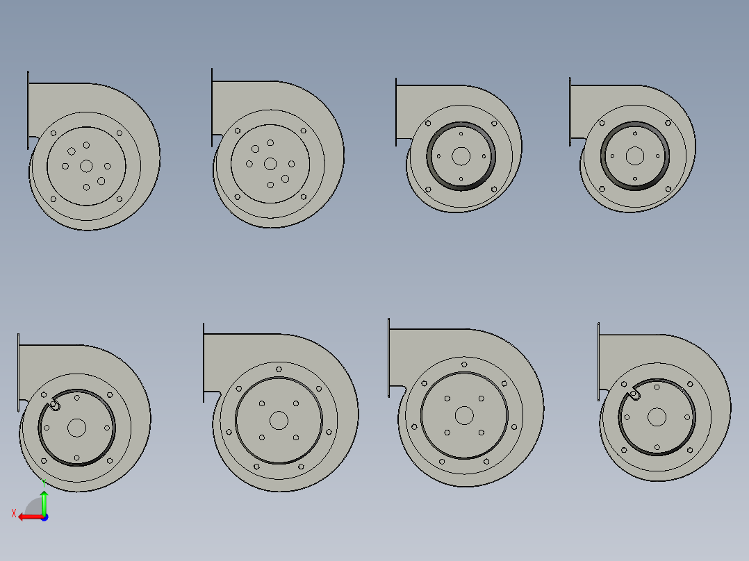 8种前倾式离心风机后视图