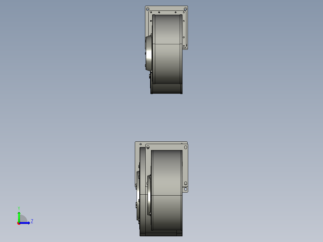 8种前倾式离心风机左视图