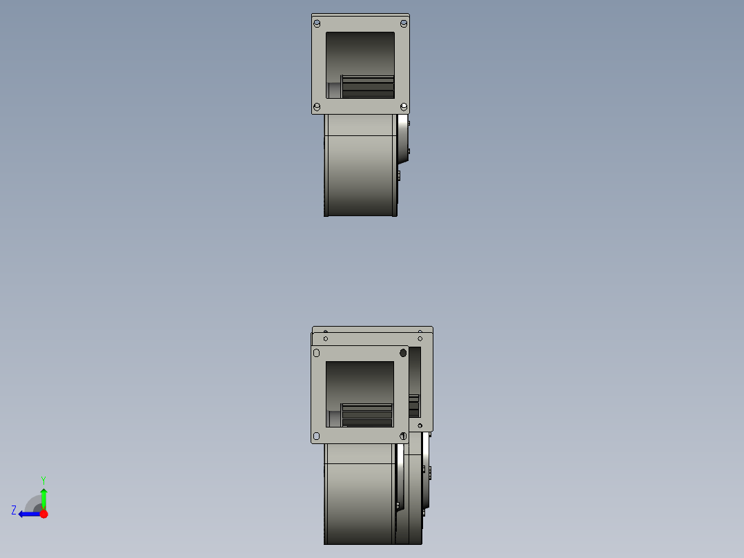 8种前倾式离心风机右视图