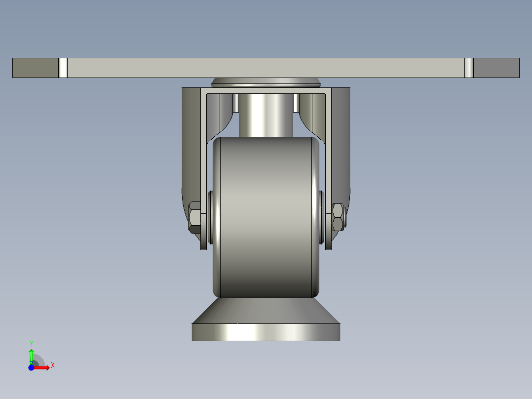 XH三角形脚轮底板CGP51-D65-NES前视图