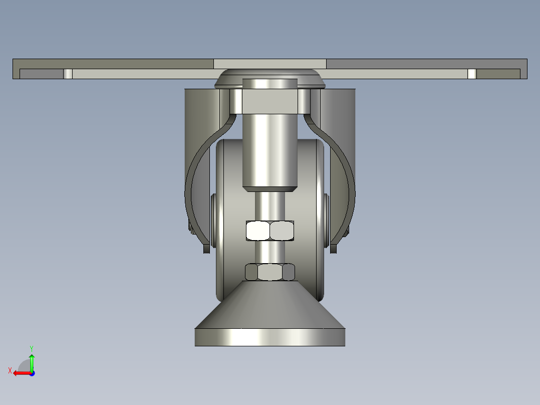 XH三角形脚轮底板CGP51-D65-NES后视图