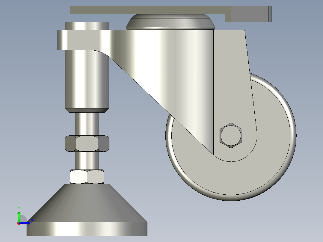 XH三角形脚轮底板CGP51-D65-NES左视图