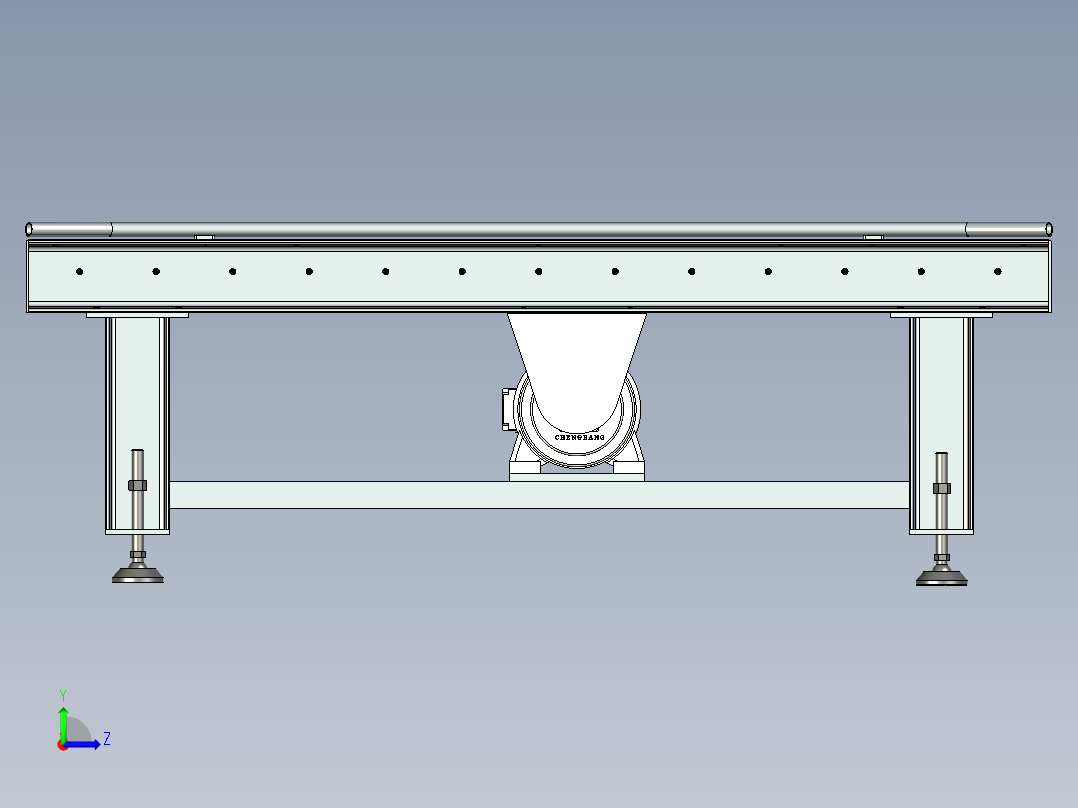 W1300X L2000X H700动力辊道输送机左视图