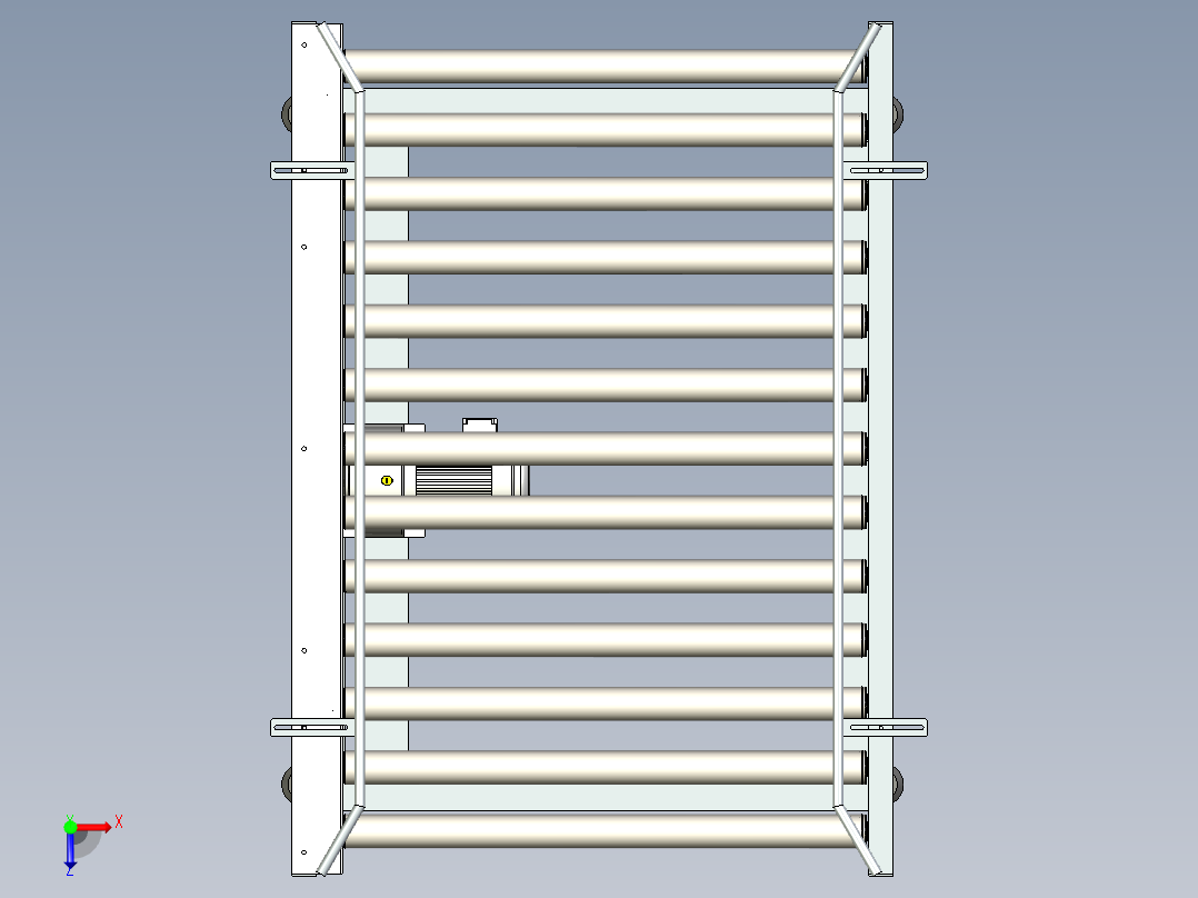 W1300X L2000X H700动力辊道输送机俯视图