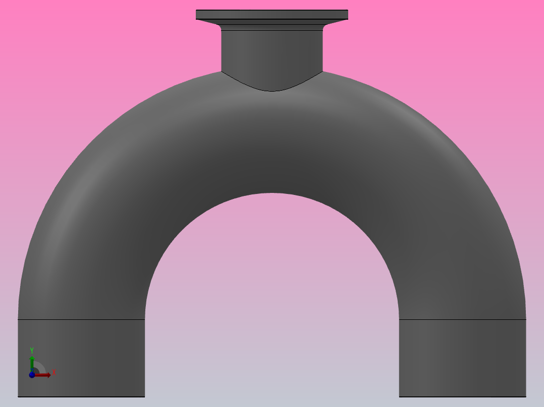 180°单卡U型三通[1506309-250075]前视图