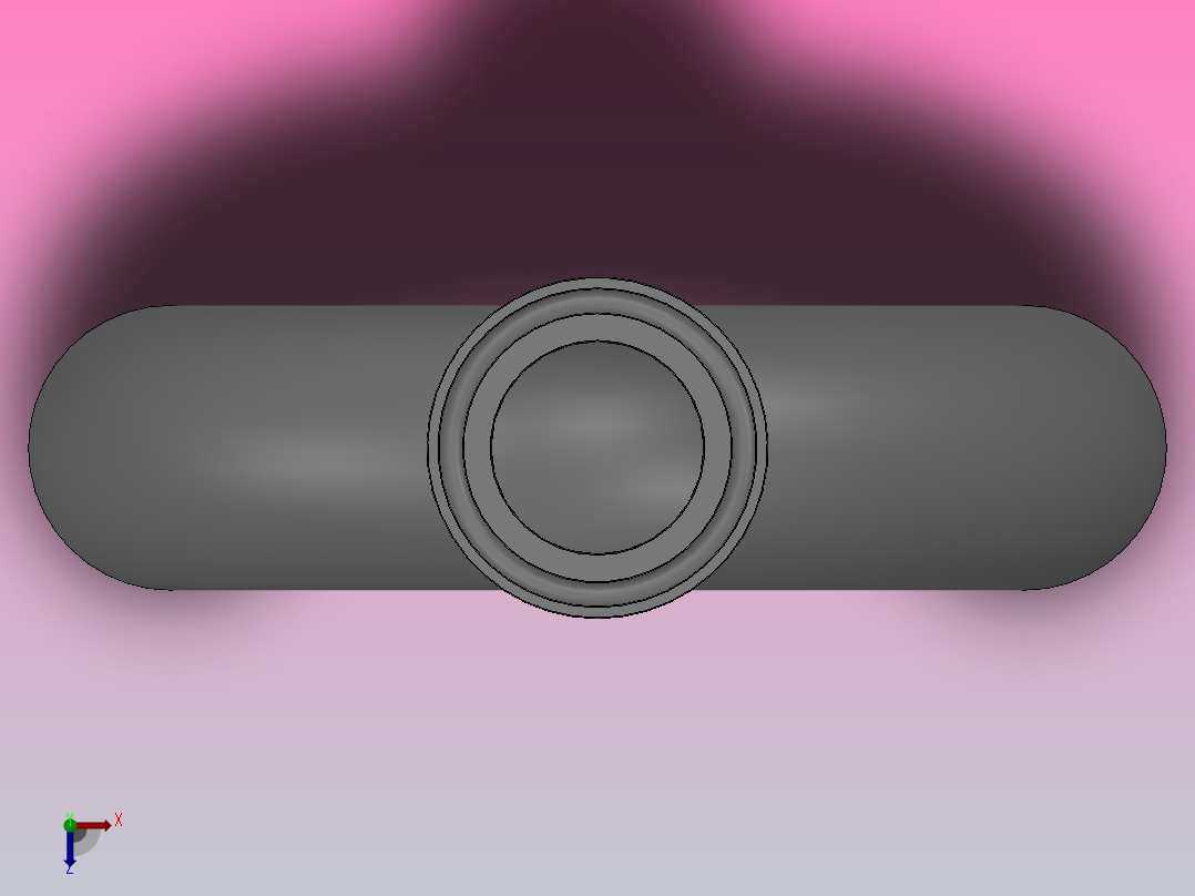 180°单卡U型三通[1506309-250075]俯视图