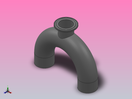 180°单卡U型三通[1506309-250075]正等轴测缩略图