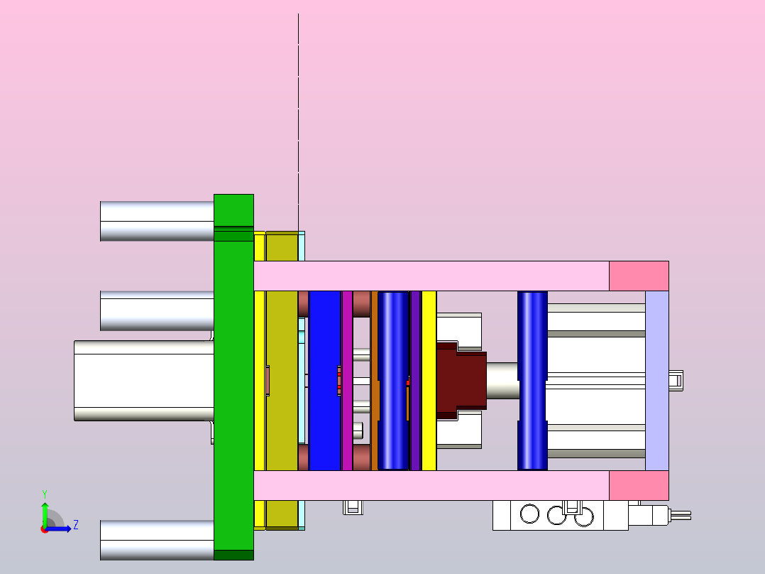 精密端子裁切模左视图