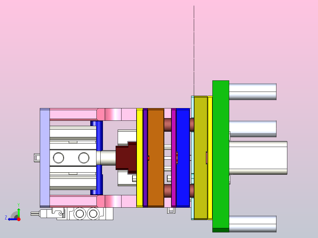 精密端子裁切模右视图