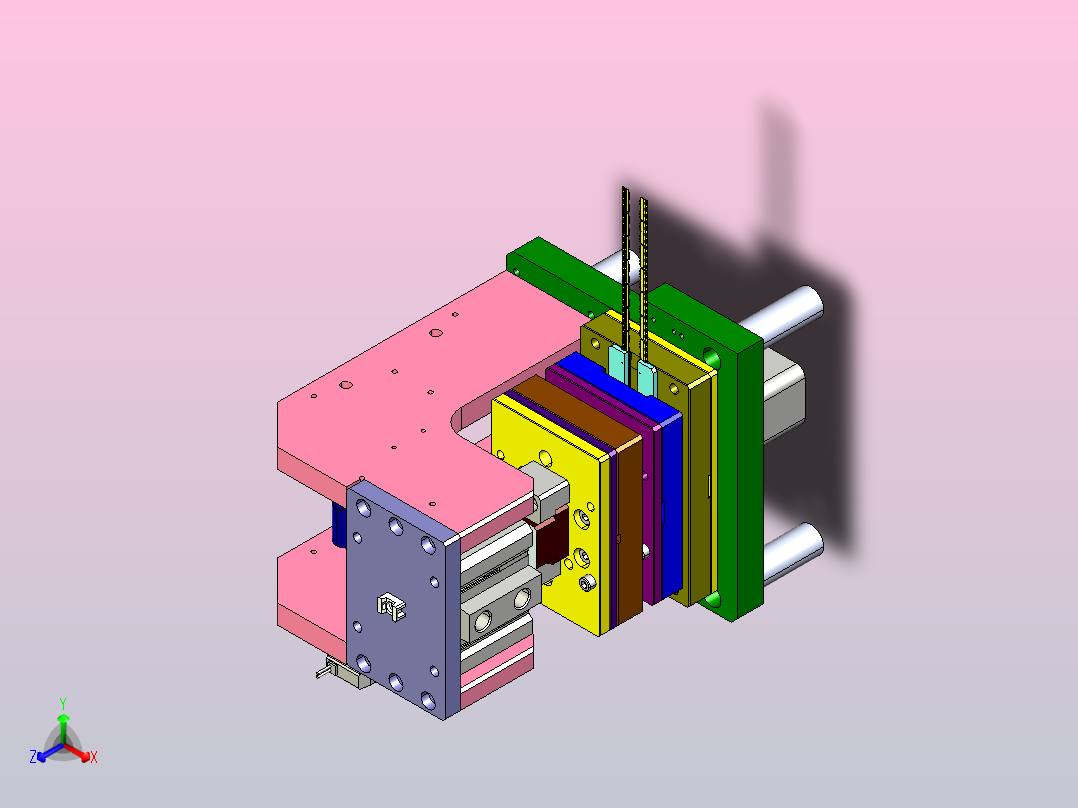 精密端子裁切模正等轴测图