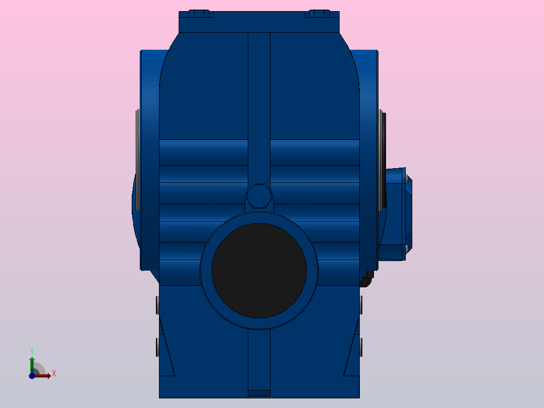 SA97R57组合式斜齿-蜗轮蜗杆减速机SA97R57-YV2.2-4P-287-M1-0°-B前视图