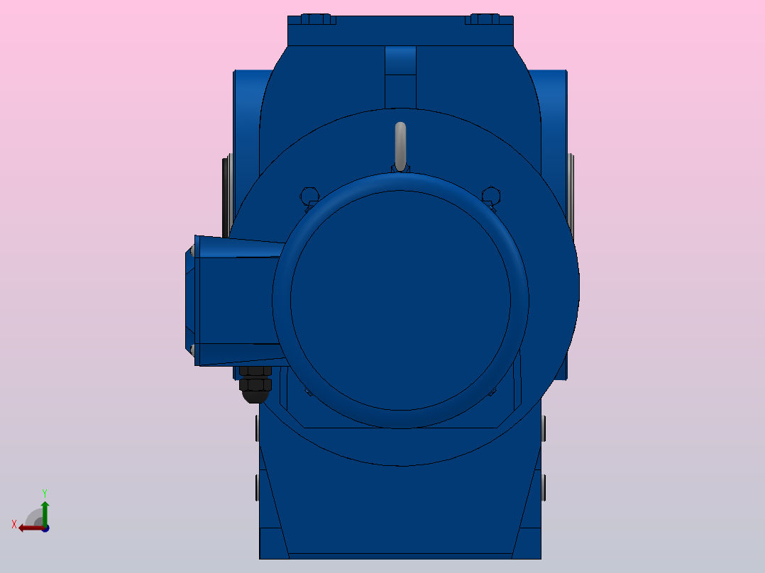 SA97R57组合式斜齿-蜗轮蜗杆减速机SA97R57-YV2.2-4P-287-M1-0°-B后视图