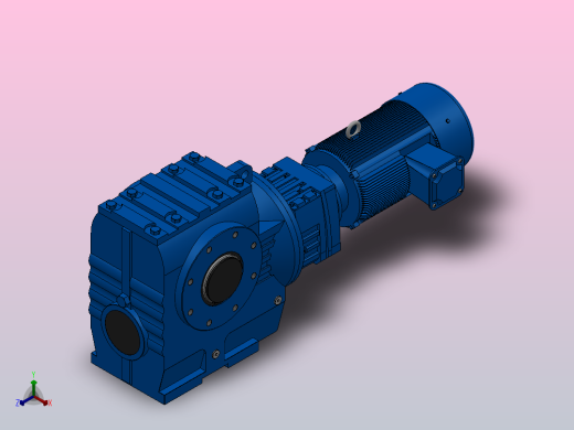 SA97R57组合式斜齿-蜗轮蜗杆减速机SA97R57-YV2.2-4P-287-M1-0°-B正等轴测缩略图