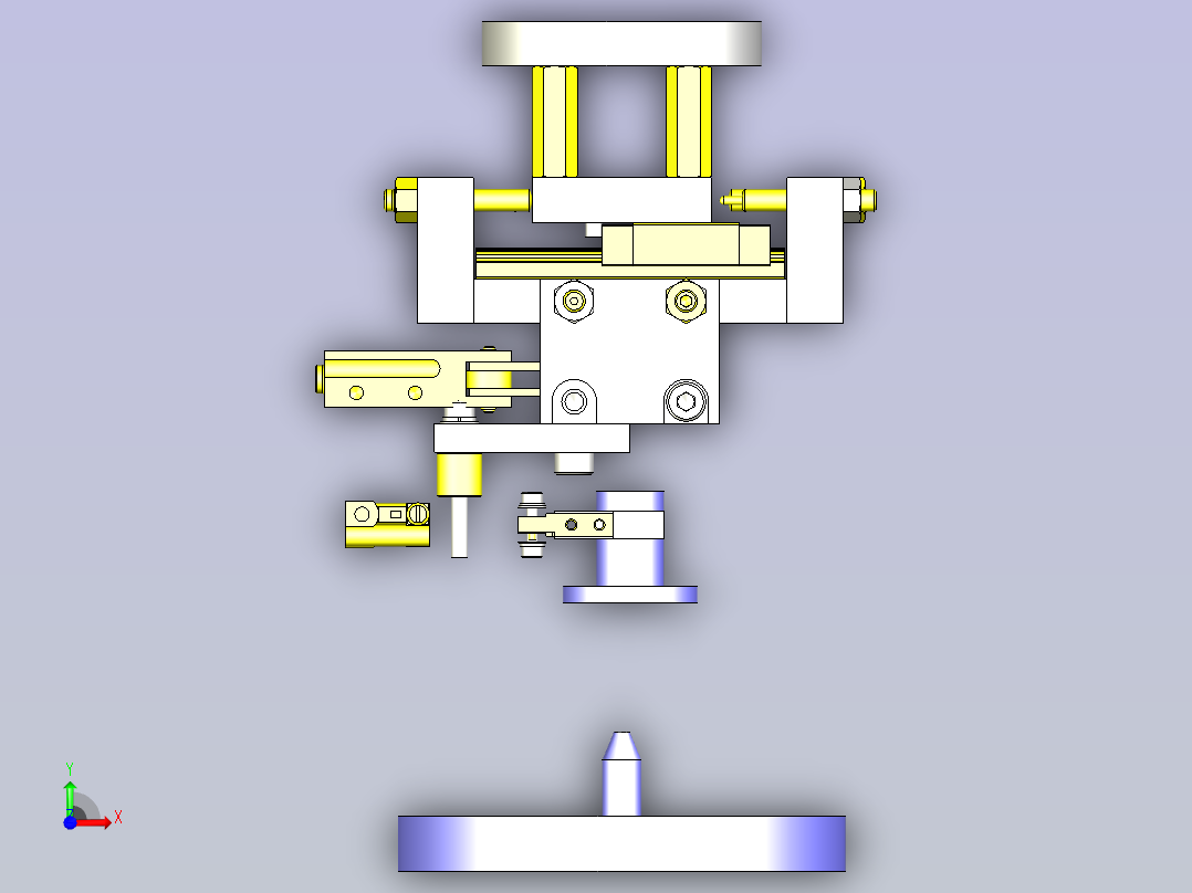 一种XY浮动机构3D图纸前视图