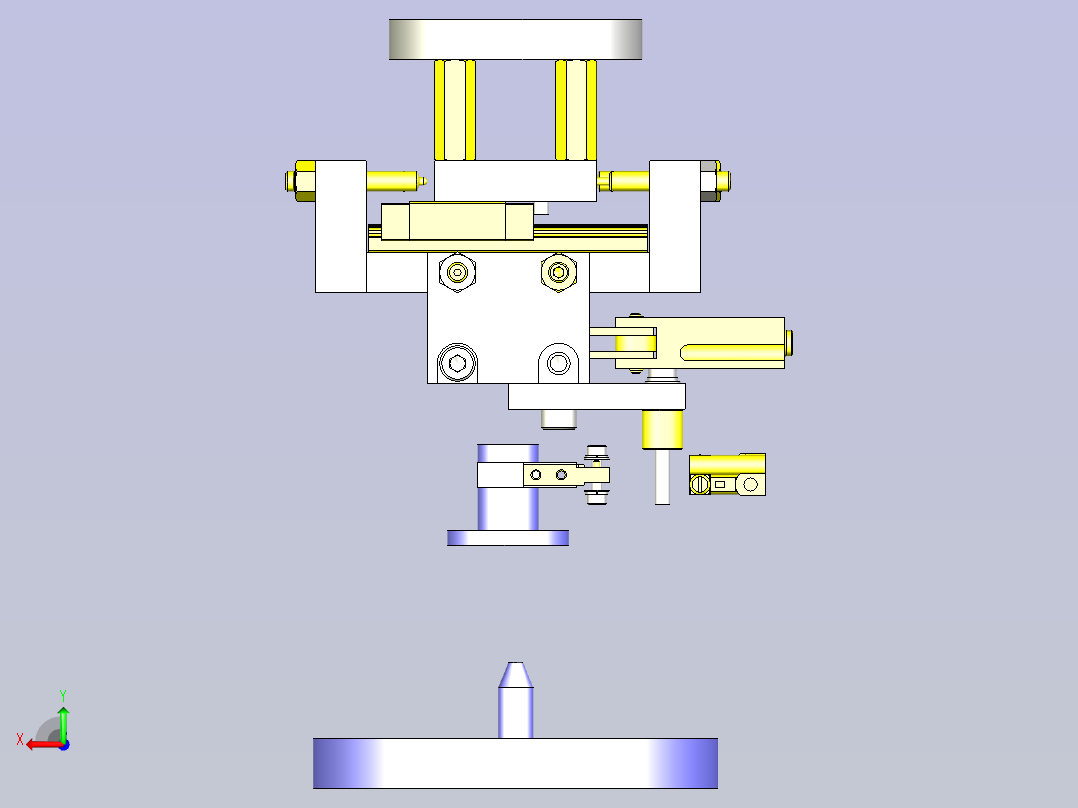 一种XY浮动机构3D图纸后视图