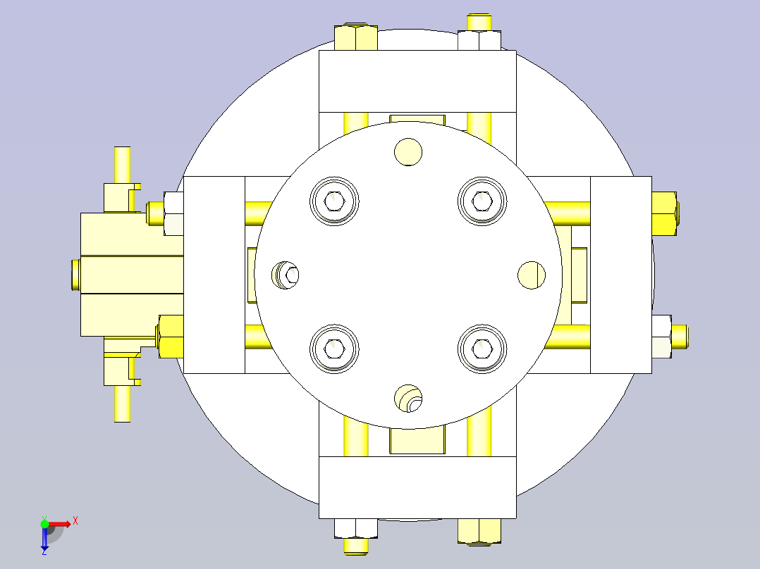一种XY浮动机构3D图纸俯视图