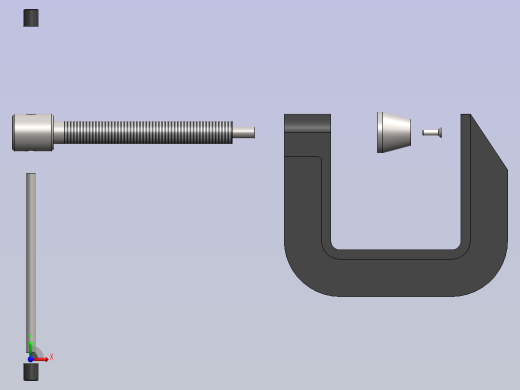 完整的C夹具装配前视缩略图