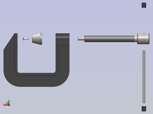 完整的C夹具装配后视缩略图