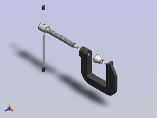 完整的C夹具装配正等轴测缩略图