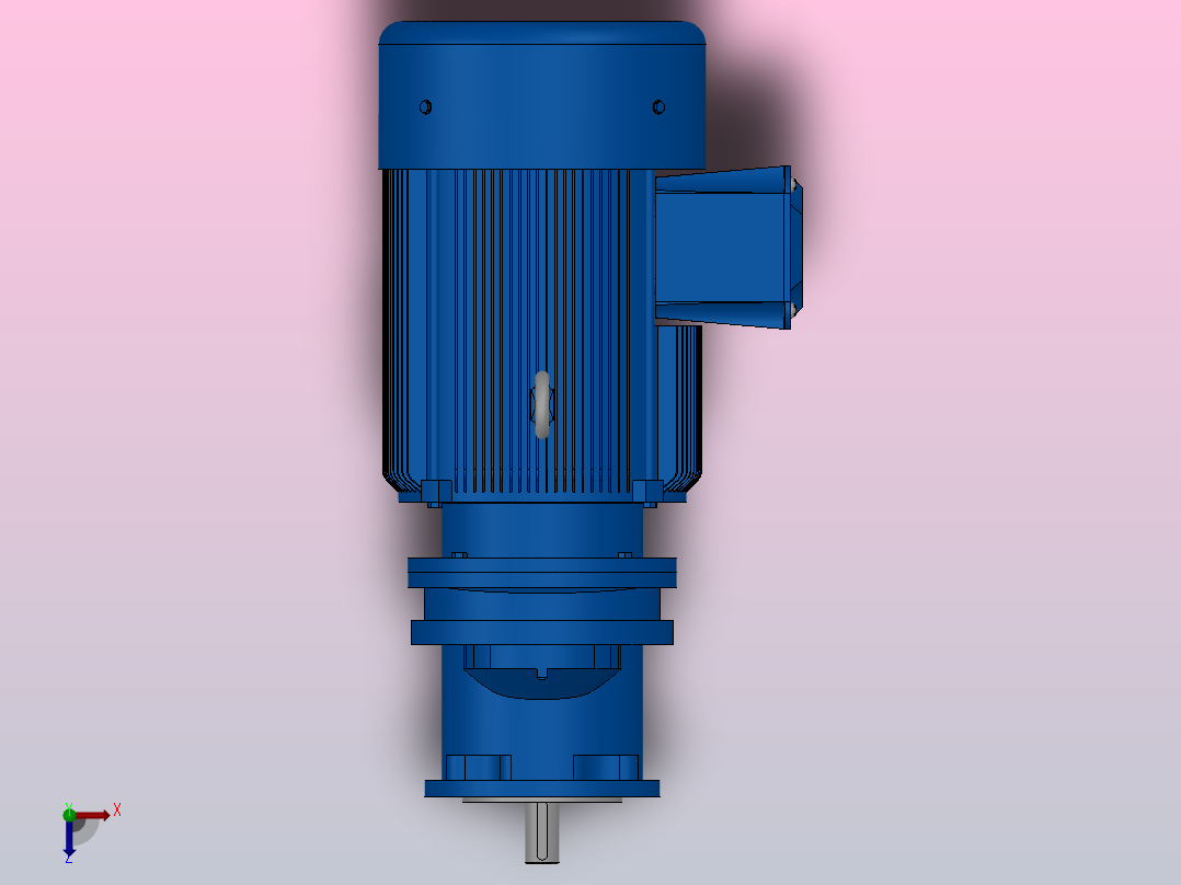 RXF57法兰轴伸式安装斜齿轮减速机RX57-Y1.5-4P-90L-M1-0°-Φ140俯视图