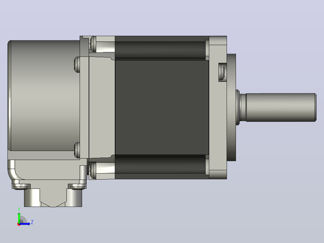 伺服电机HK-MT053W三菱electric左视图