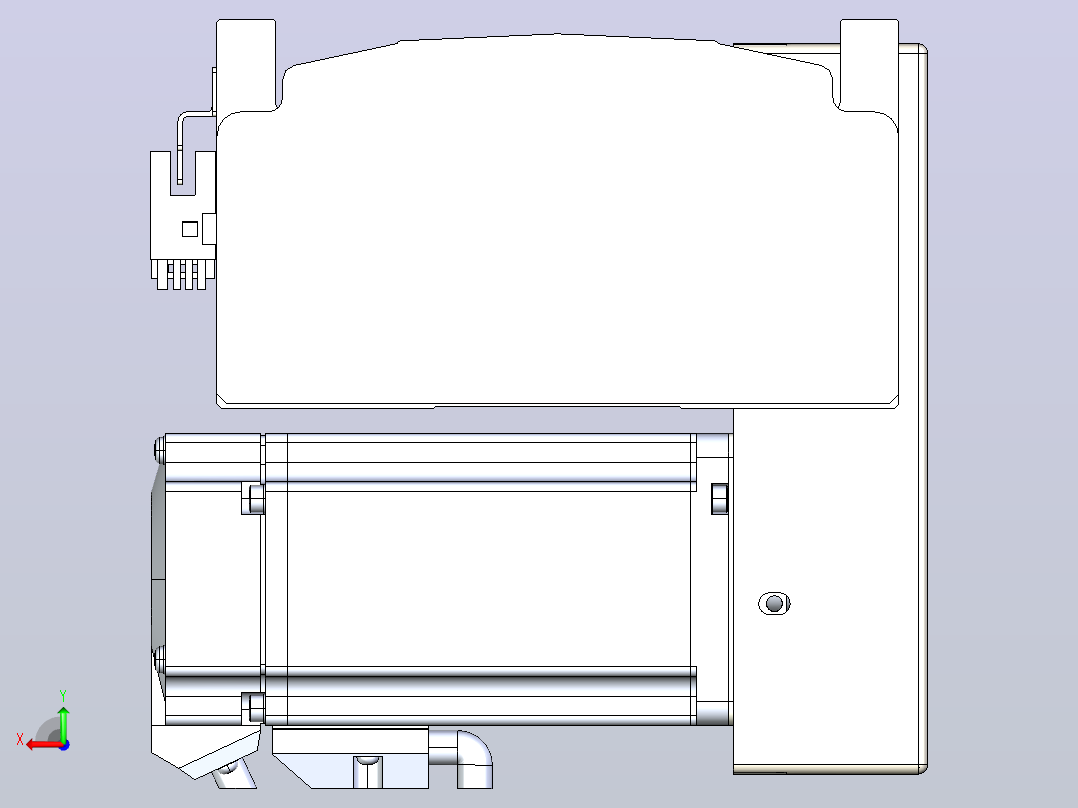 皮带直线轴半封闭可选导轨TPA-HNB-140D-120-L550-LP-C-P40-N3后视图