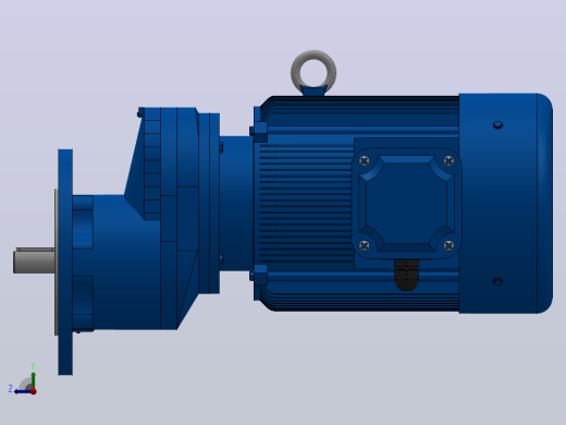 RXF57法兰轴伸式安装斜齿轮减速机RX57-Y1.5-4P-90L-M1-0°-Φ200右视缩略图