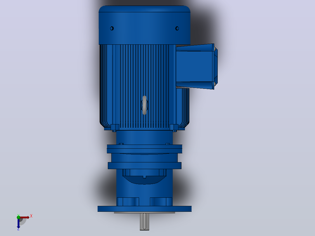 RXF57法兰轴伸式安装斜齿轮减速机RX57-Y1.5-4P-90L-M1-0°-Φ200俯视图